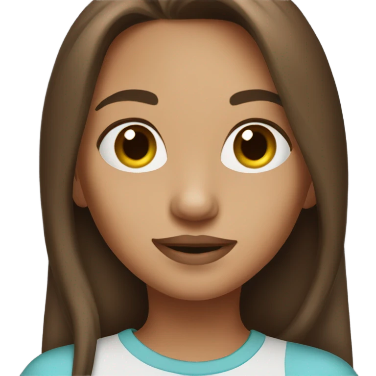 Girl with brown long hair and septum emoji