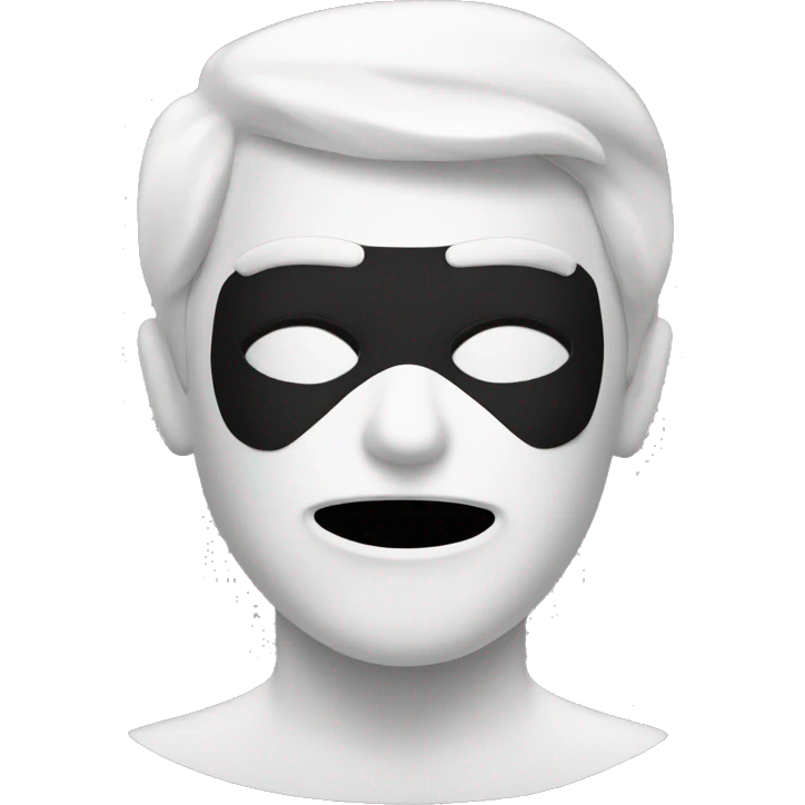 slpit midlle black and withe mask emoji