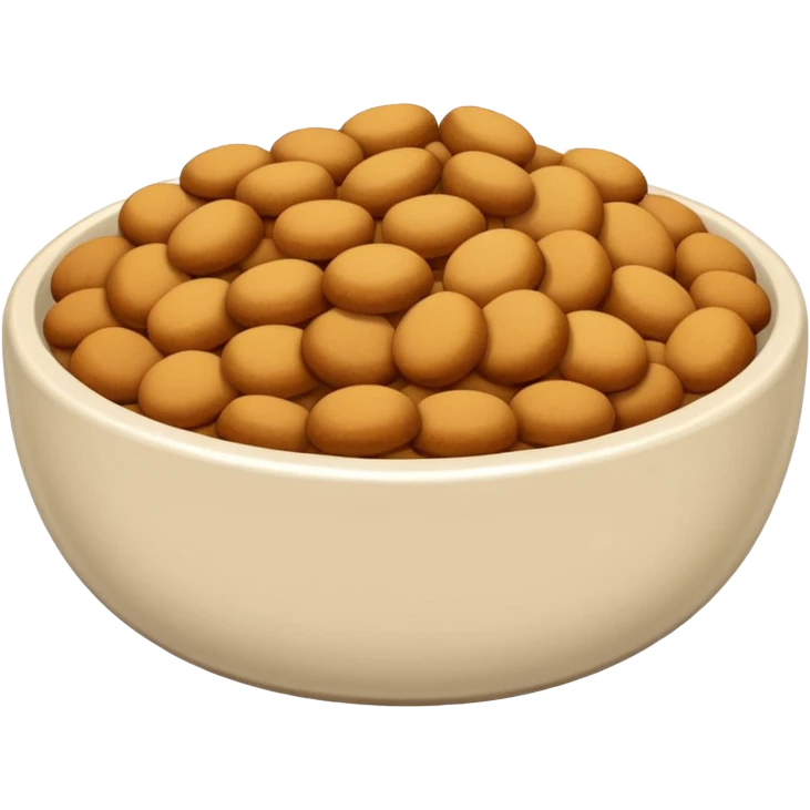 A bowl of flat rounded kibbles emoji