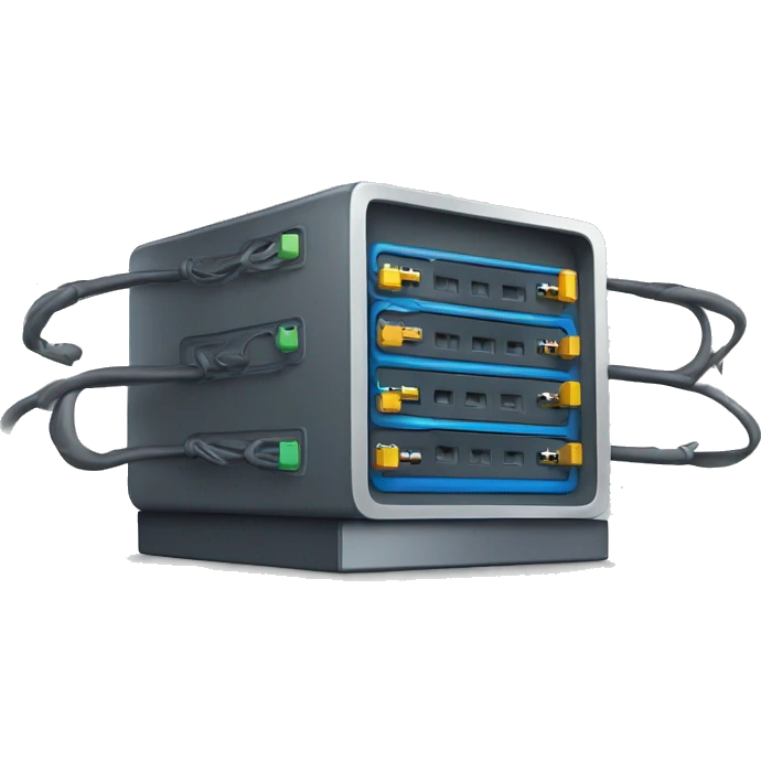 Network Switch connected to a router that is connected to the internet emoji