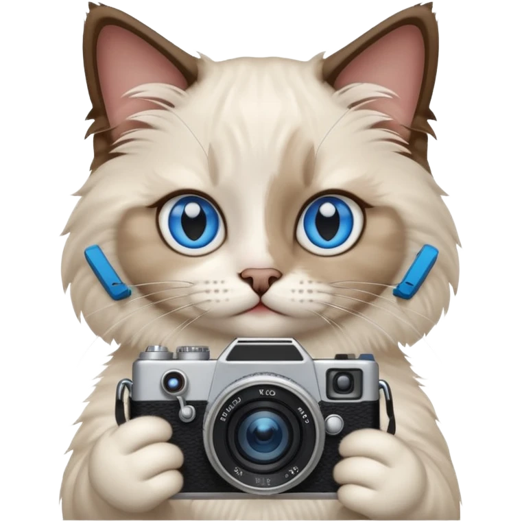 Ragdoll cat holding camera  emoji