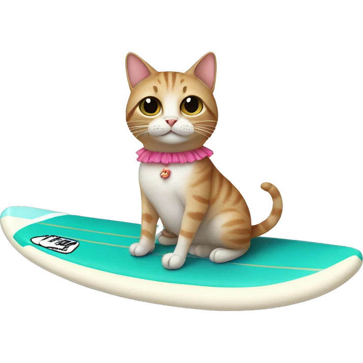 cat in a tutu on a surfboard  emoji
