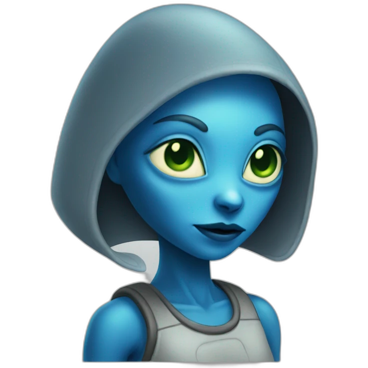 female blue alien emoji