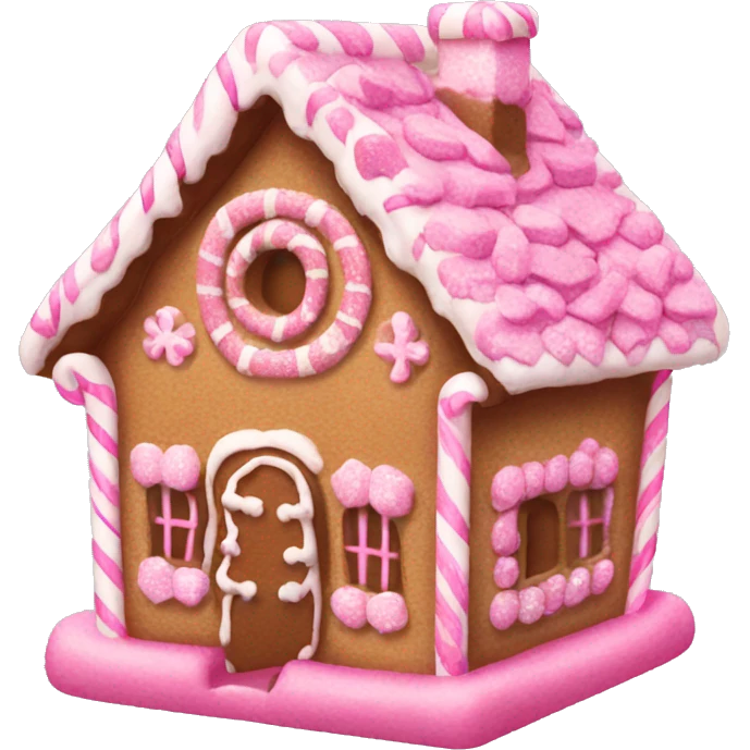 Pink gingerbread candy house emoji