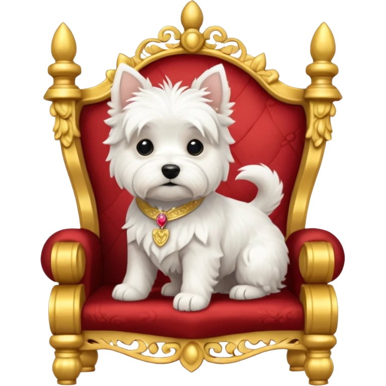 a cute west highland terrier sitting on a throne emoji