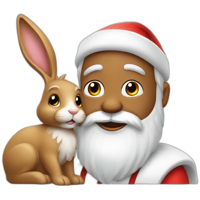 santa marries easter bunny emoji