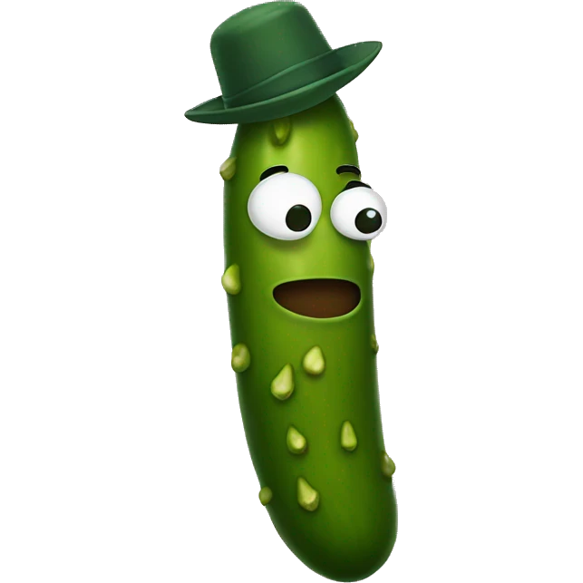 Pickle wearing a hat emoji