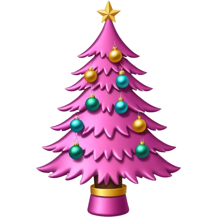 Christmas tree pink emoji