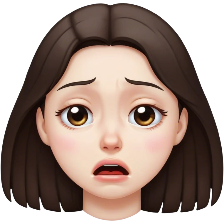Crying brunette girl emoji