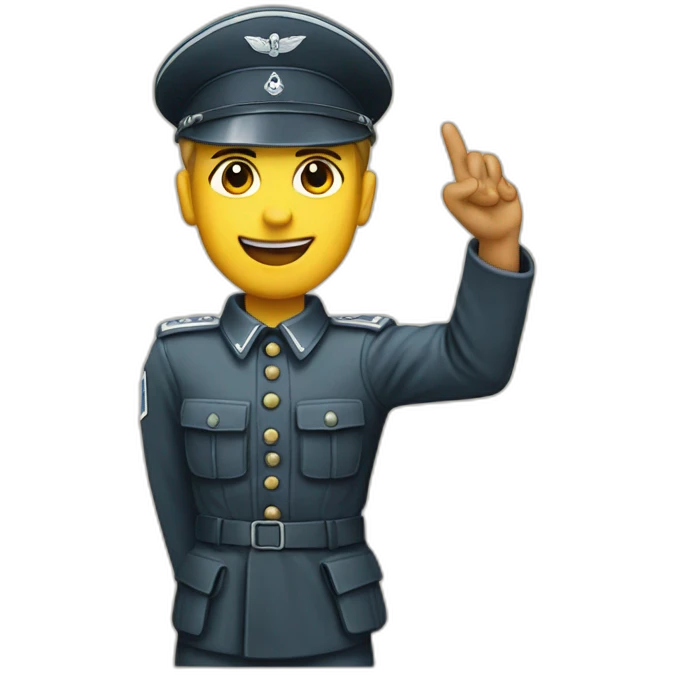 luftwaffe soldier raises arm greeting emoji