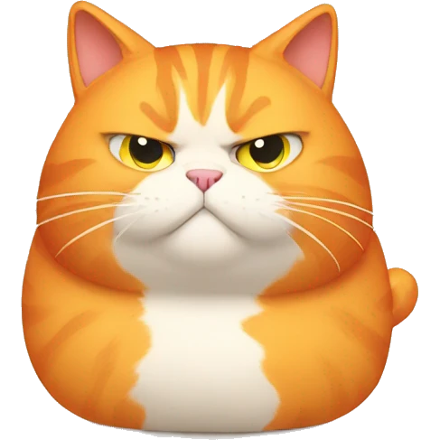 Orange cat so fat and angry emoji
