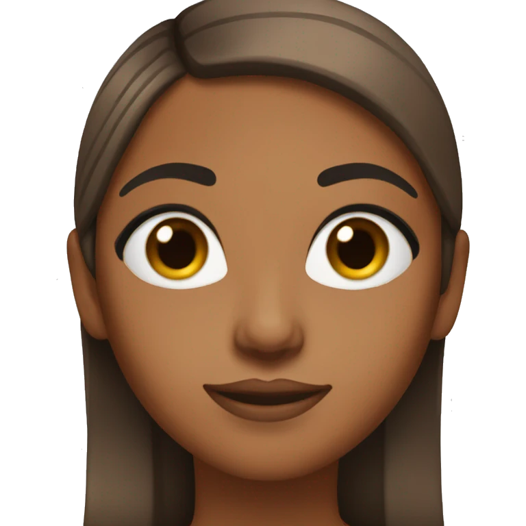 Brown girl with straight hair and brow eyes  emoji