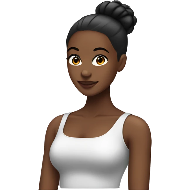 Black girl with a slick back bun emoji