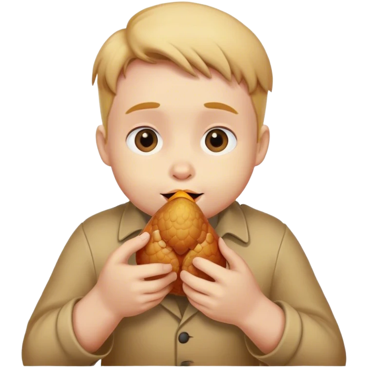 bever eating chicken emoji