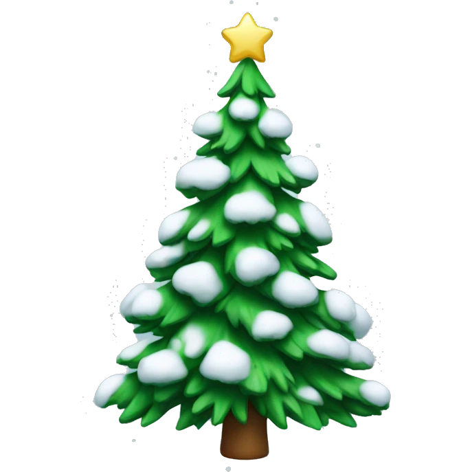 Christmas tree with snow emoji