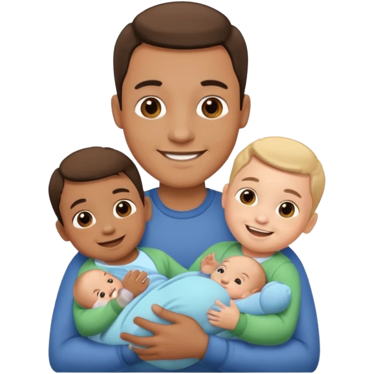 man with three babies emoji