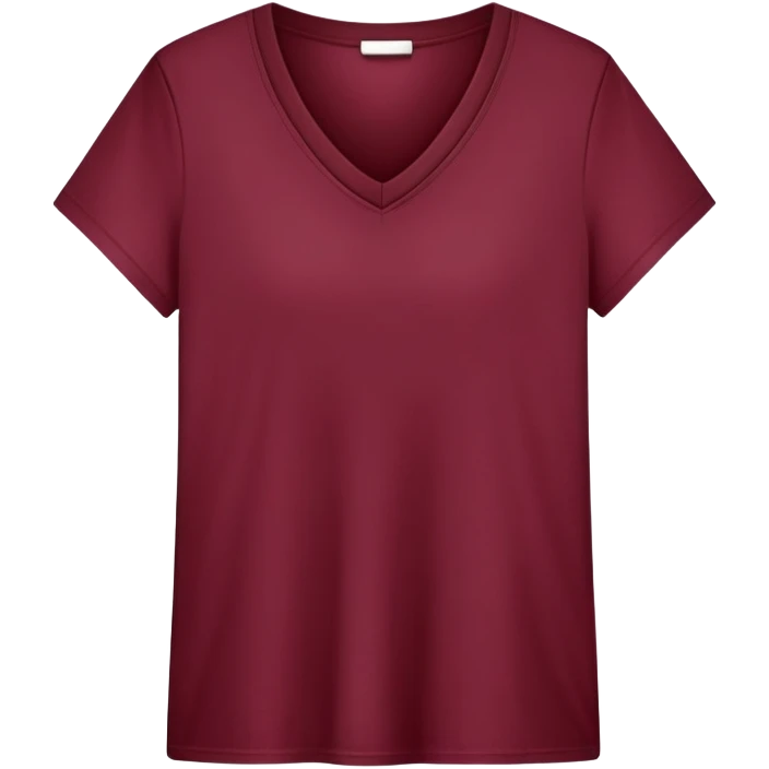 only a wine red V-neck t-shirt, cropped short length, flat lay, isolated garment, white background, no model, no person emoji