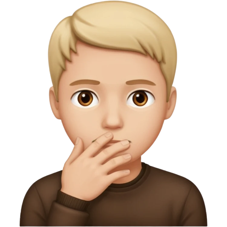 Uma pessoa com a mão no queixo desconfiada emoji
