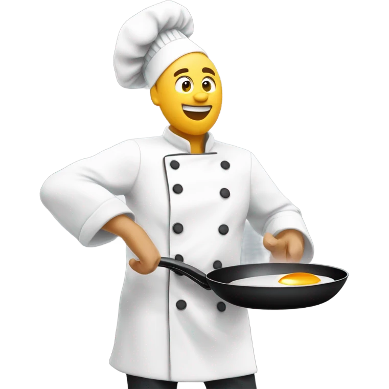 A chef flipping eggs with CWC logo emoji