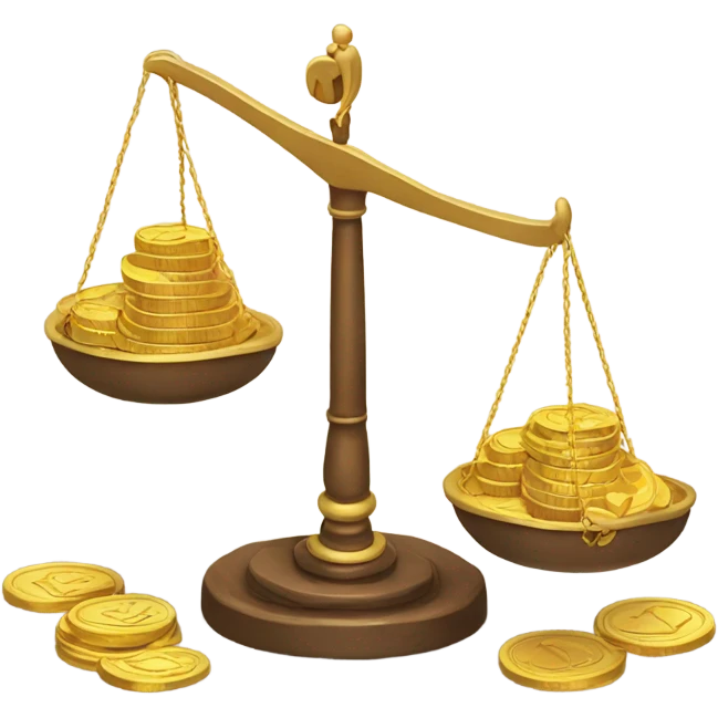 Scales with a heart on one side and coins on the other emoji