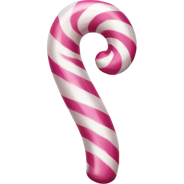 Pink and white candy cane emoji