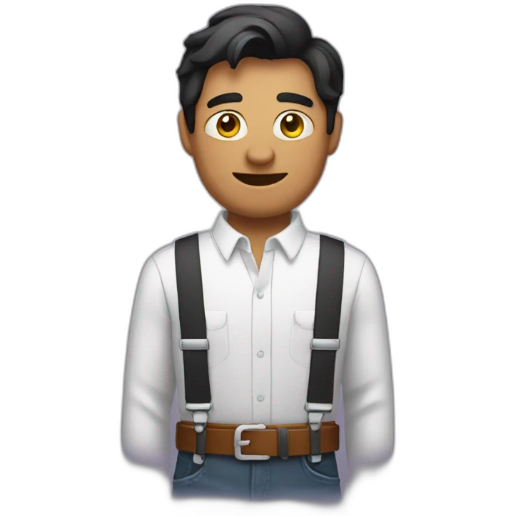 person wearing barrel with suspenders emoji