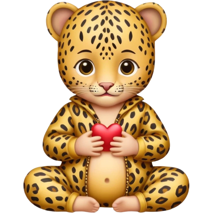 human baby with leopard patterned clothes emoji