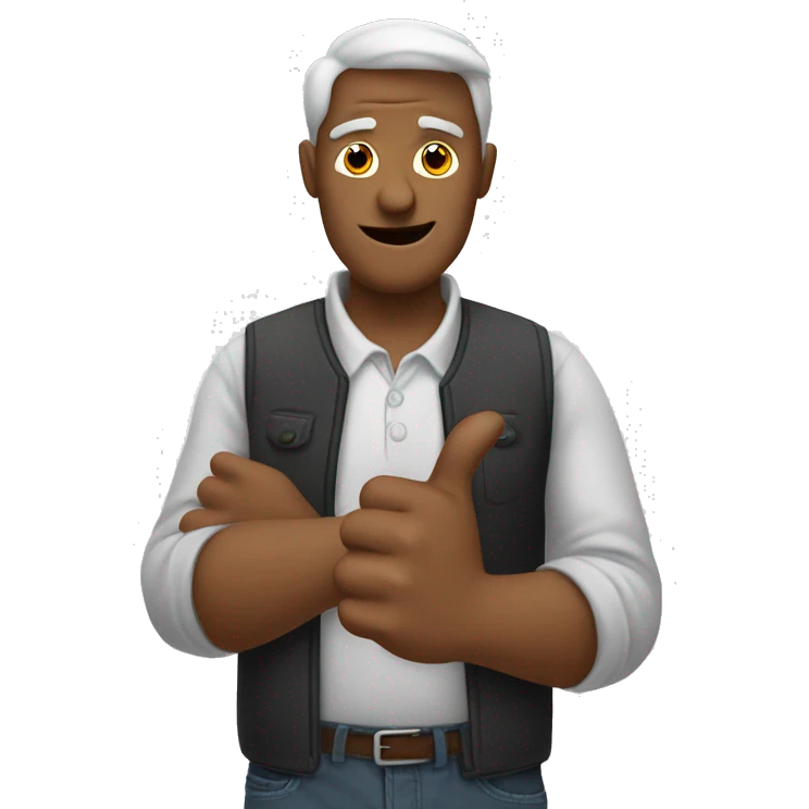 man with thumbs up but looking confused  emoji