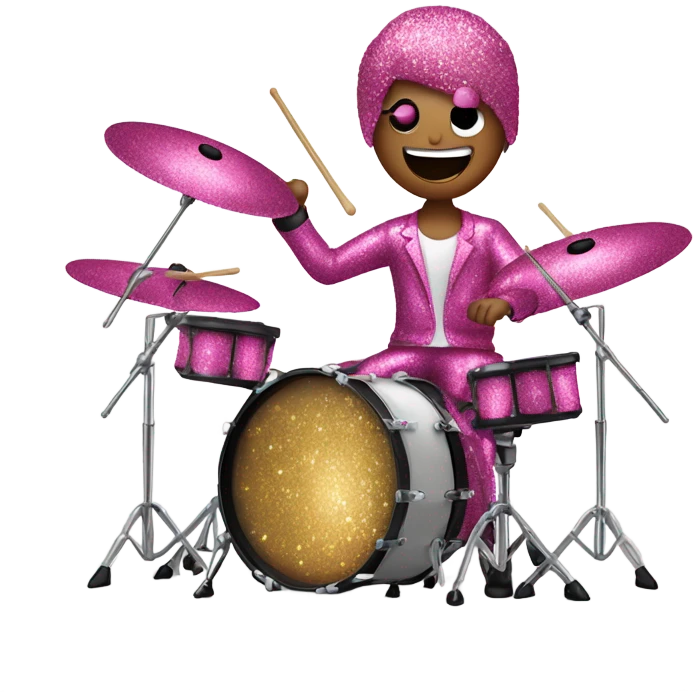 Pink glitter drummer  emoji