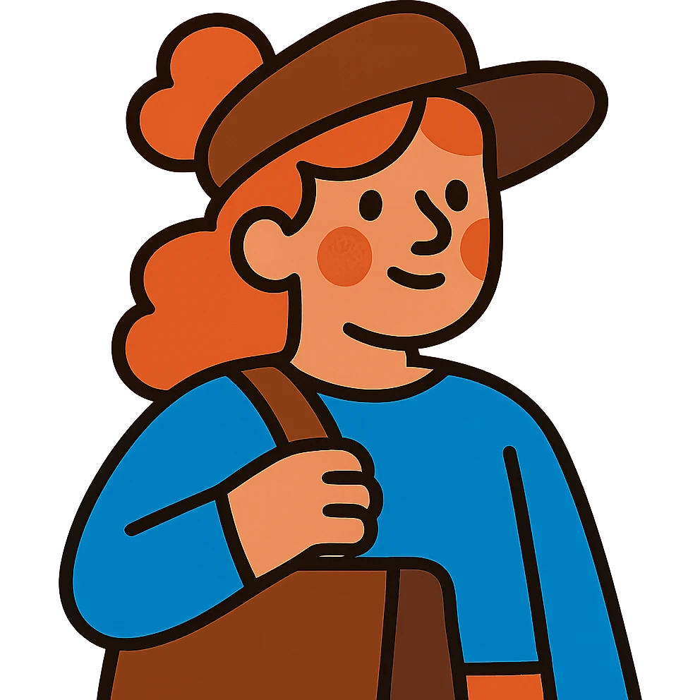 personne rousse avec un grand brun emoji