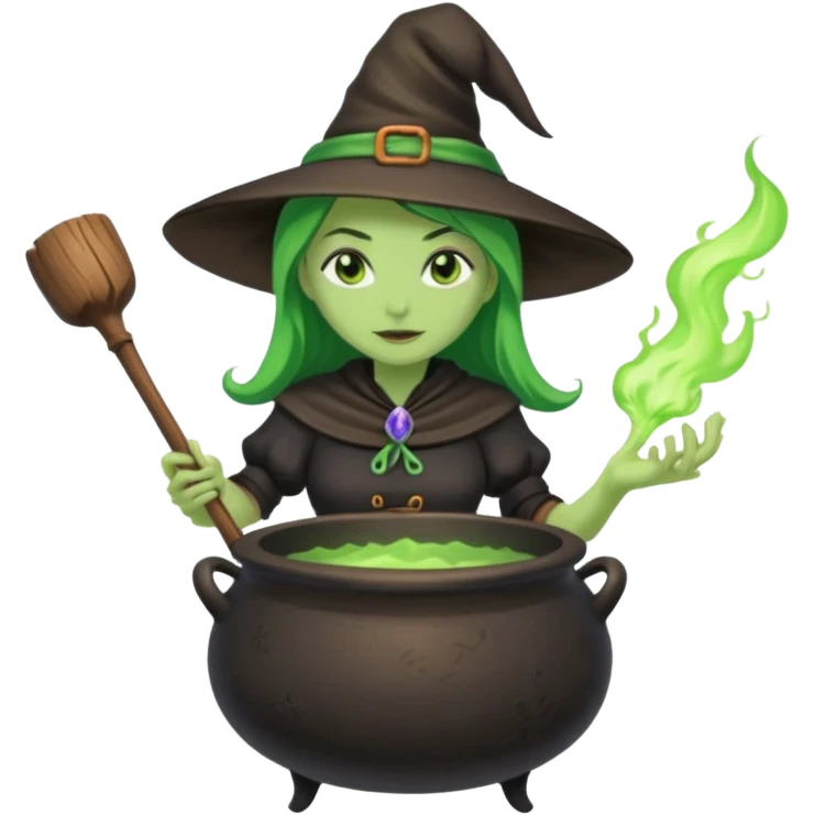 green witch cooking potion emoji