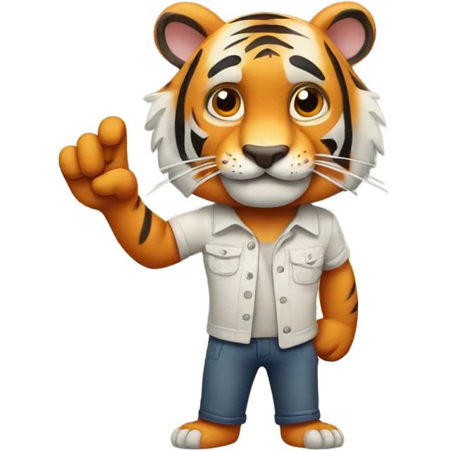 Bengal tiger crossing fingers emoji