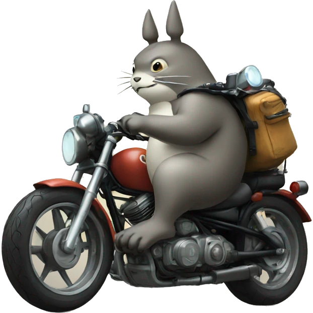 a totoro on a motorcycle emoji