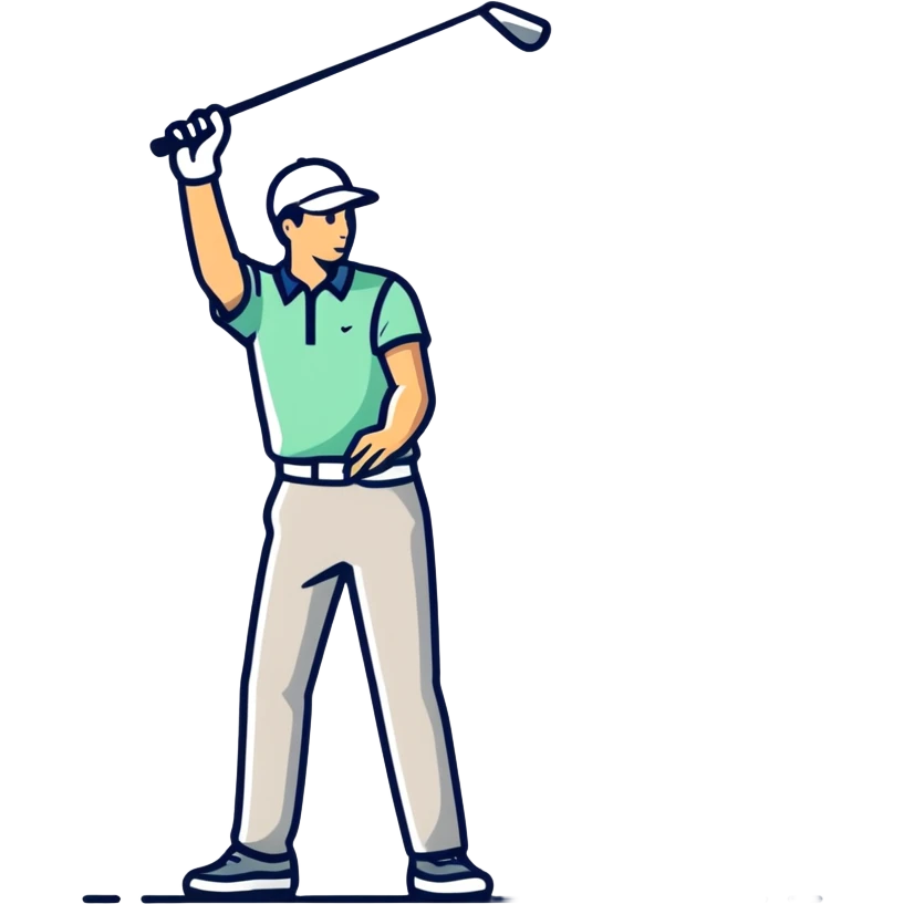 A male golfer holding a really large nickel in his hand emoji