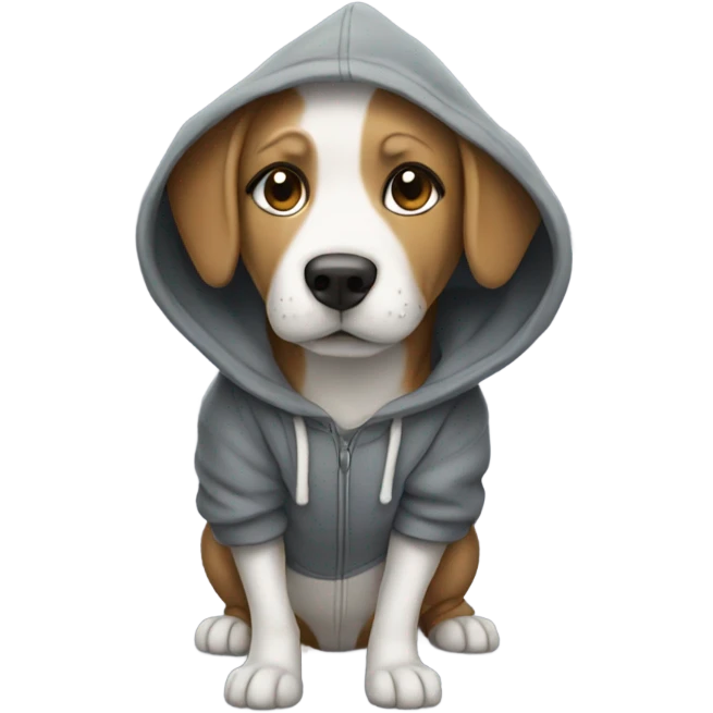 Dog wearing a hoody emoji