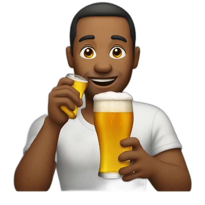 T’osa drinking beer emoji