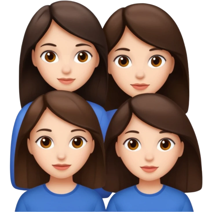 three brunette girls emoji