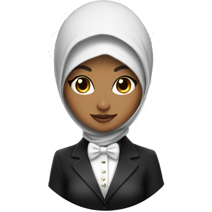 hijab women with tuxedo cat emoji