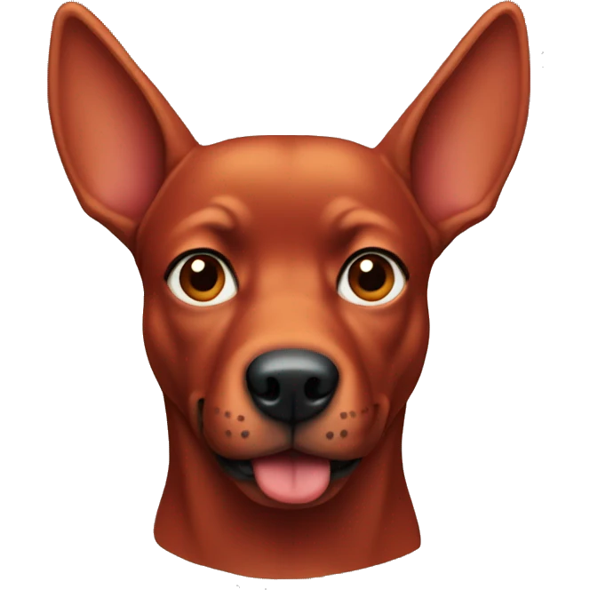 solid red dog with pointed ears emoji
