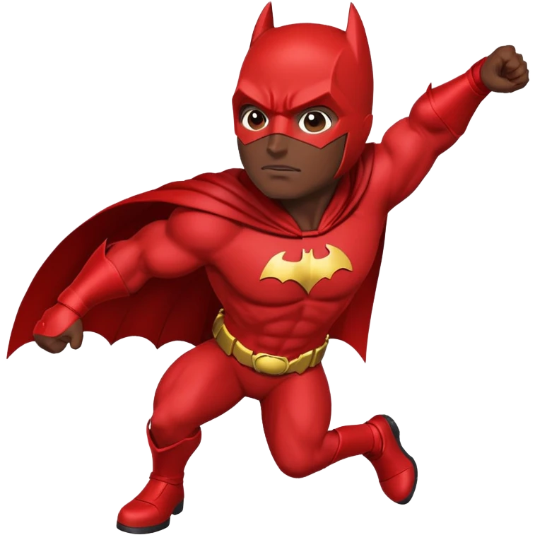 Batman wearing a red suit emoji