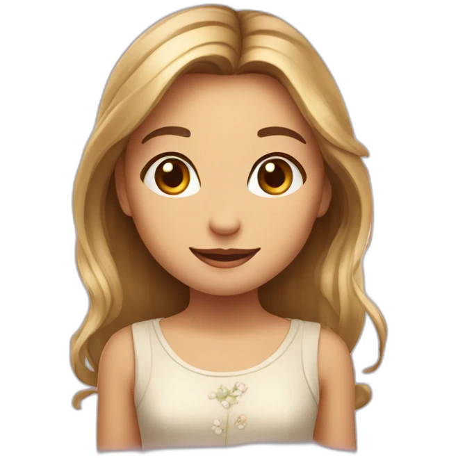 Charming girl emoji with a delicate, alluring expression and a hint of a gentle voice. emoji