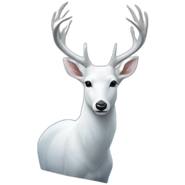 white deer reflected in the snow emoji