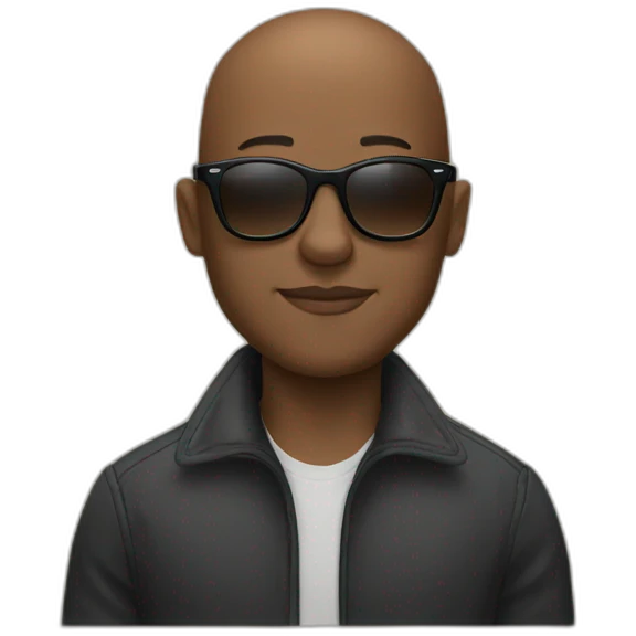 bald black man wearing rayban galsses emoji