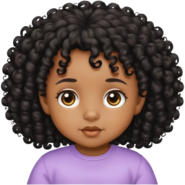 super pretty medium brown skin baby with black curly hair emoji