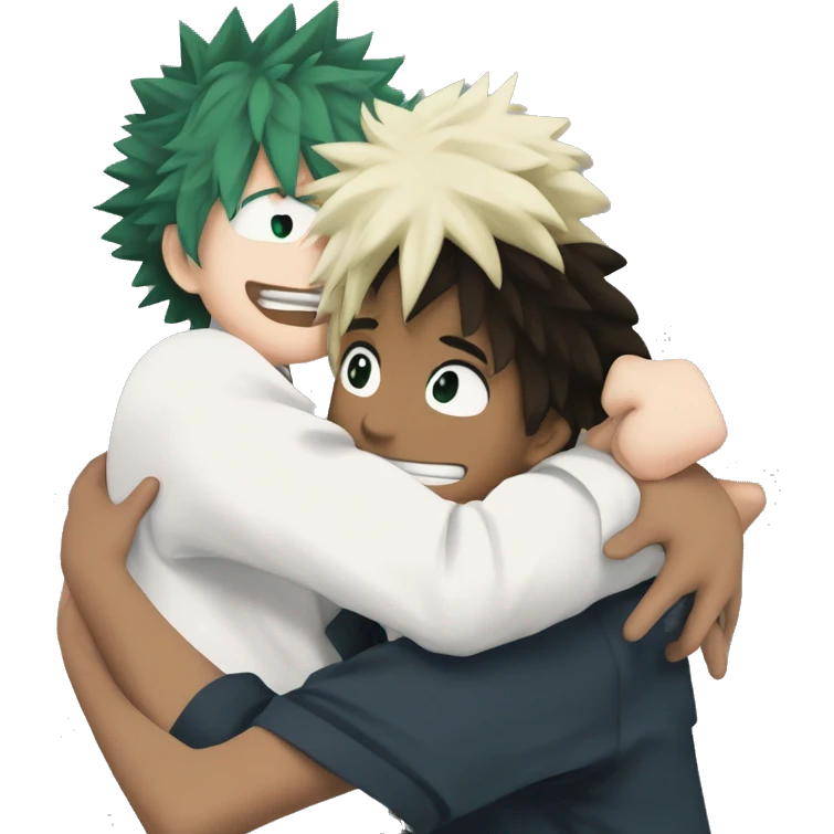 Bakugo Katuski and izuku midorya hugging emoji