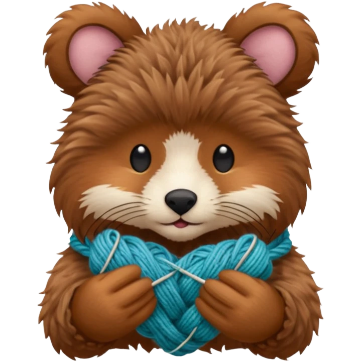 animal holding knitting emoji