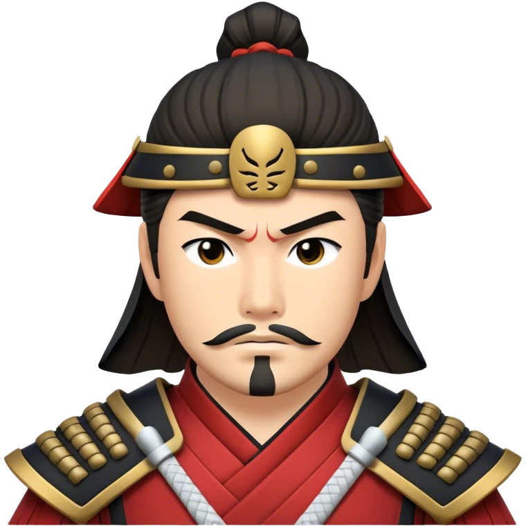 Cinematic Realistic Samurai Pop Culture Emoji, depicted with a noble, stoic portrayal of a samurai warrior rendered with crisp detail and dramatic, traditional lighting. emoji