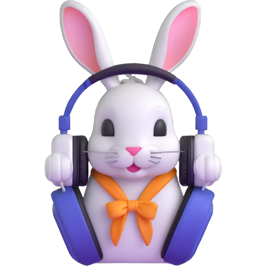 rabbit with headphones emoji