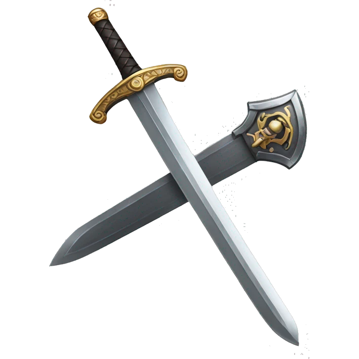 one silver sword and one iron sword emoji