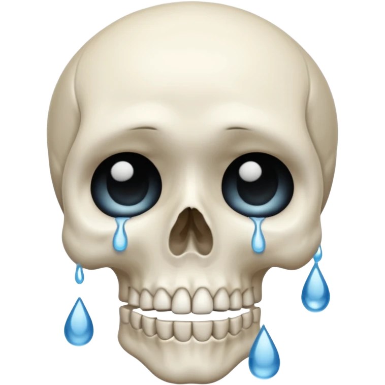 skull emoji with tears, crying expression emoji